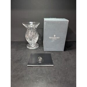 Waterford Marcella Carved Glass Vase, 6" Crystal Vase, Artist Signed, Decorative